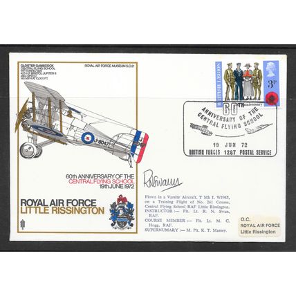 GB 1972 COVER RAF GAMECOCK FLYING SCHOOL 60th LITTLE RISSINGTON SIGNED SWAN