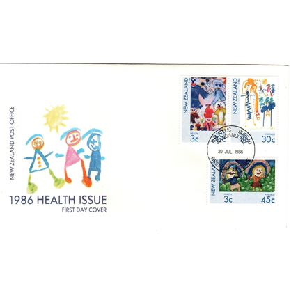 New Zealand 1986 Health Kids design , First Day cover