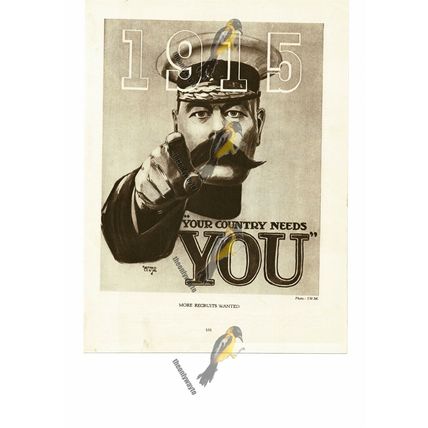 Your Country Needs You! 1915, Book Illustration (Print), 1935