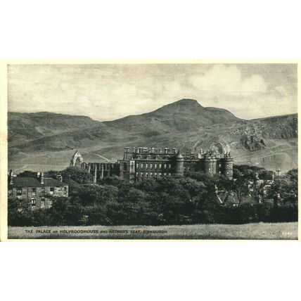 Palace of Holyrood & Arthur's Seat, Edinburgh, Scotland, J B White Postcard