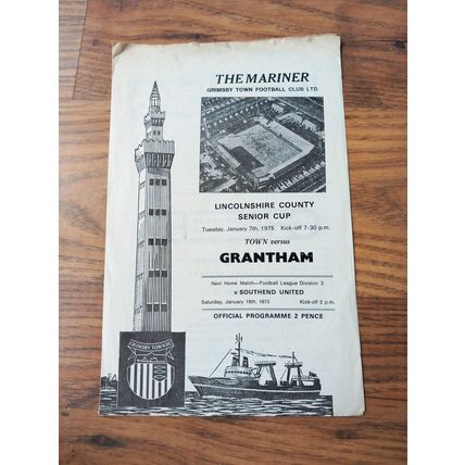 1974/75 Grimsby Town vs Grantham - Lincolnshire County Senior Cup * FREE P&P *