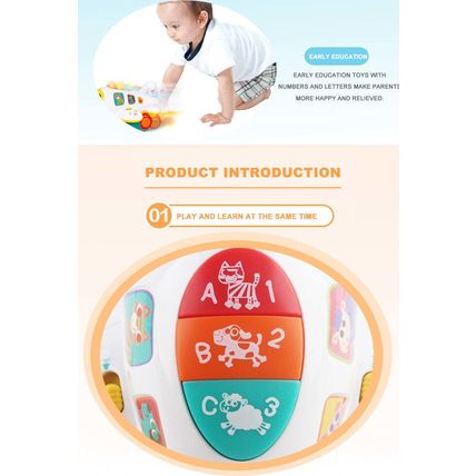 Airplane Learning Bump & Go Toys for Toddler w/Light & Music