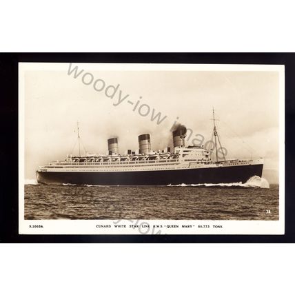 LS2724 - Cunard White Star Liner - Queen Mary - built 1936 - postcard