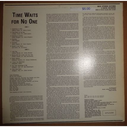 Loren Schoenberg SIGNED - TIME WAITS FOR NO ONE - vinyl LP. Jazz