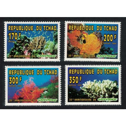 Chad Corals Greenpeace 4v 1996 MNH MI#1365-1368