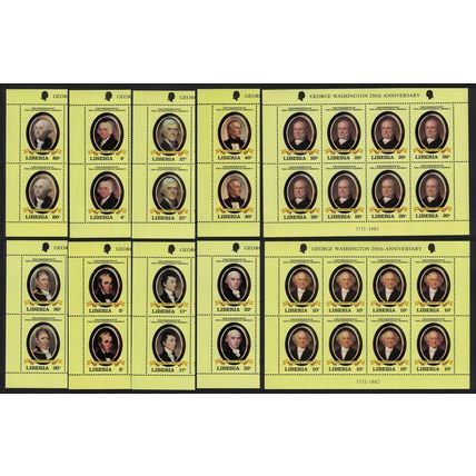 Liberia Presidents of the United States 10v Sheetlets 1981 MNH SG#1479-1488