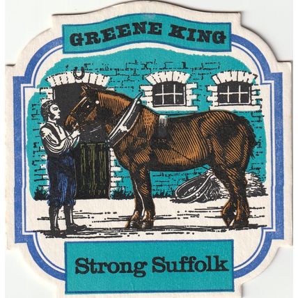 BEER MAT - GREENE KING BREWERY - STRONG SUFFOLK - (Cat No 073) - (1981)