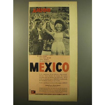 1961 Mexican Government Tourism Department Advertisement - Amigo