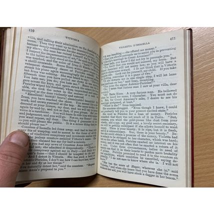 RARE* 1909 GEORGE MEREDITH "VITTORIA" FICTION LEATHER BOOK (P3)