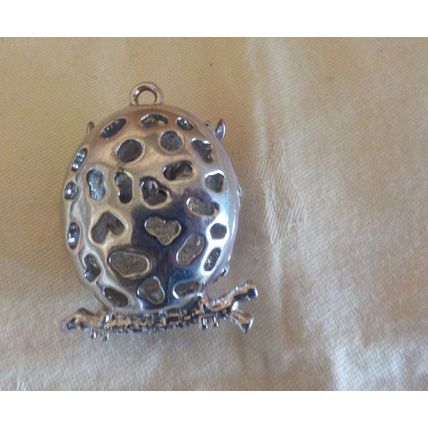 Beautiful Silver-Lilac Owl Pendant (4cm x 3cm x 1.5cm)