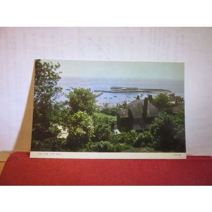 THE COBB, LYME REGIS used vintage postcard by Jarrold 1957 pm =
