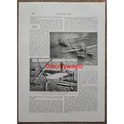 Sea Planes In The Dardanelles, WW1, Book Illustration (Print)