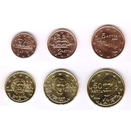 Greece 2004 - Maxi Set of 6 Euro Coins (UNC) **RARE**