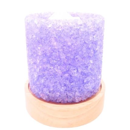 Purple Krstelle Fragrance Warmer Set 9 CM with Lavender Oil Boxed Oil Warmer