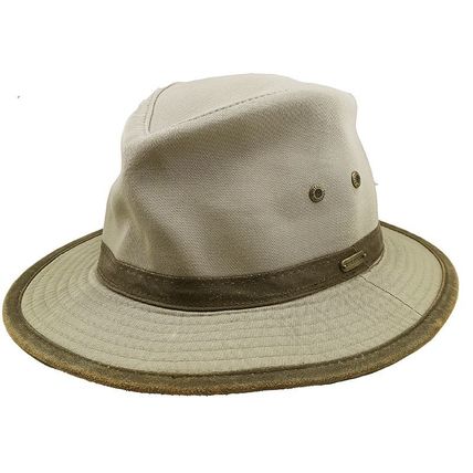 STETSON UPF50+ Sun Protection Two-Tone Cotton Twill Traveller Hat Size L