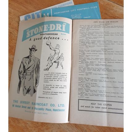 X 3 Manchester City Vintage 1960's Football Programmes.
