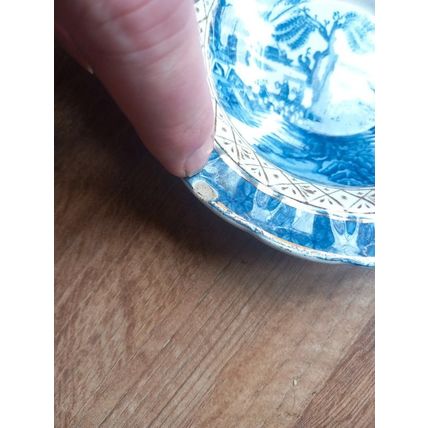 Willow Pattern Milk Jug , Cup and saucers Pottery Blue and White Bundle Lot