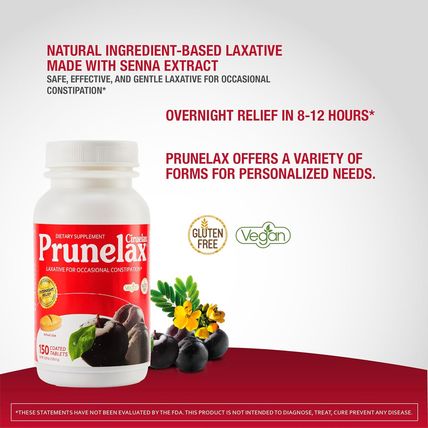 Prunelax Ciruelax Regular Strength Laxative Tablets - Natural-Ingredient Based L
