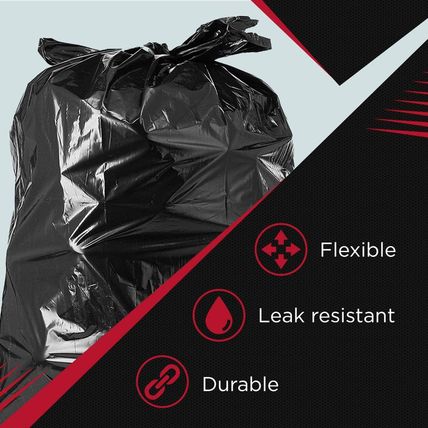 Tasker 64-65 Gallon Trash Bags for Toter, (Huge 50/Count W/Ties) 60 Gallon Trash