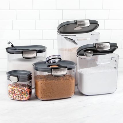 Prokeeper+ 9-Piece Airtight Food Storage Container Set – Clear Plastic Flour and