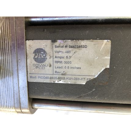 Comau PICO PICO40-0605-MXX-KU1-268-XT SERVO ACTUATOR,5.3 A,3000 Rpm,0.5 Lead ,TG