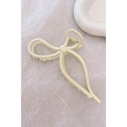 Smoke Gray Long Tail Bowknot Hair Claw