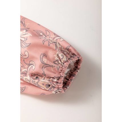 Jet Stream Mixed Print Raglan Sleeve Ribbed Knit Patchwork Blouse