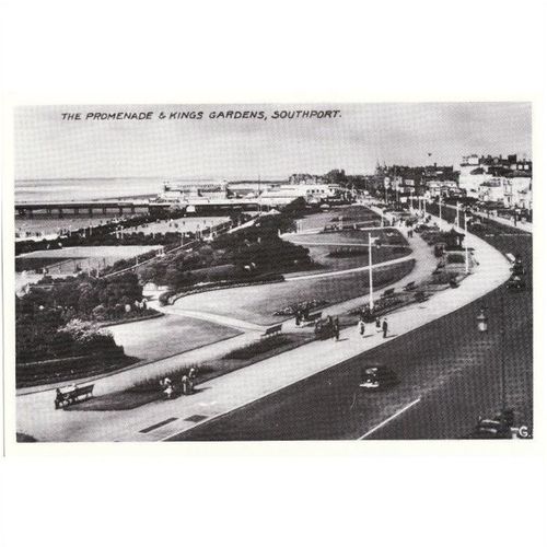 Postcard The Promenade & King's Gardens SOUTHPORT c1930's