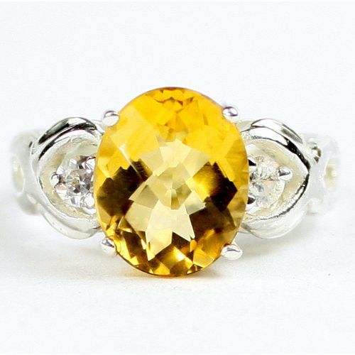 Citrine, 925 Sterling Silver Ladies Ring, SR243