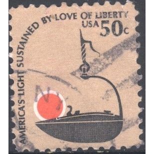 USA 1975 - SG1592 - 50c black, red & brown - Iron "Betty" lamp - used