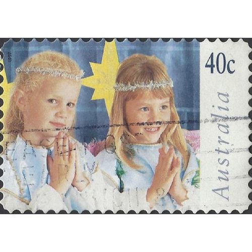 AUSTRALIA, CHRISTMAS, Two Angels s/a, grey 1997, 40c, #4