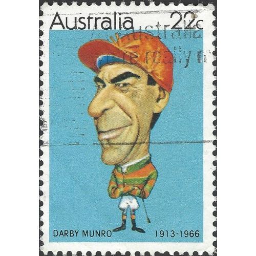 AUSTRALIA, SPORT, Jockey, Darby Munro 1913-1966, blue 1981, 22c, #2