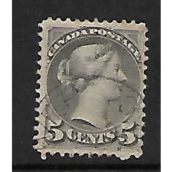 CANADA 1889 QUEEN VICTORIA SG106 5c BROWNISH GREY FINE USED#