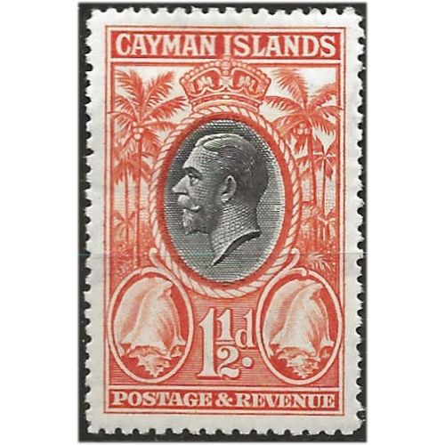Cayman Islands 1935 SG99 1 1/2d Black & Orange Mounted Mint . ..