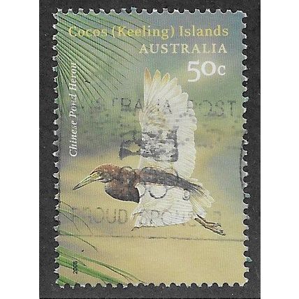 CKI 2008 50c 'BIRDS - CHINESE POND HERON' FINE USED (EBID70-934)