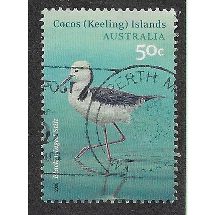 CKI 2008 50c 'BIRDS - BLACK WINGED STILT' FINE USED (EBID70-952)