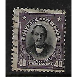CHILE 1911 40c PRIETO BLACK AND PURPLE SG 155 FINE USED#