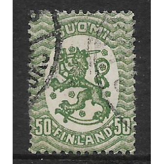 FINLAND 1917 STANDING LION 50p GREEN SG 247 FINE USED