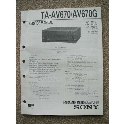 Sony TA-AV670 / AV670G Service manual