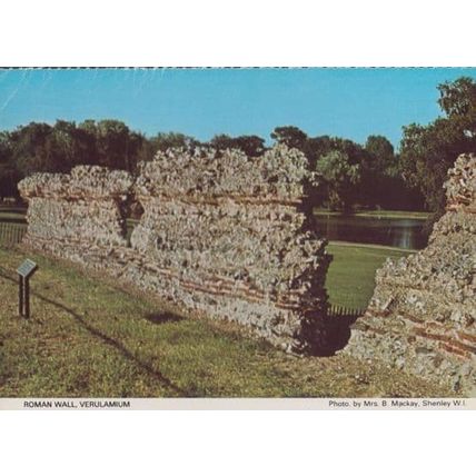 Roman Rome Wall Verulamium Hertfordshire Postcard