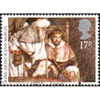 1985 Arthurian Legends, 17p Value, King Arthur and Merlin, Very Fine used