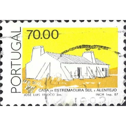 PORTUGAL, South Estramadura and Alentejo house, yellow 1987, 70Esc
