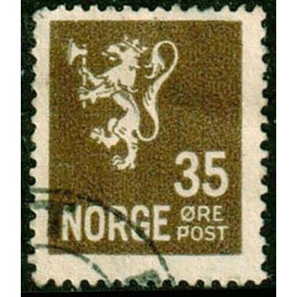 Norway 1926 Lion 35ore Used Stamp