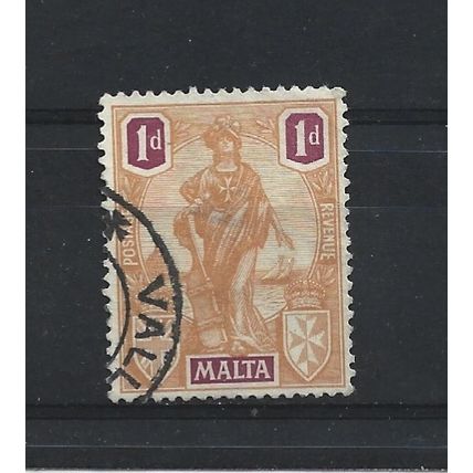 Malta.SG125 1d Orange and Purple.Fine Used.Apr25h