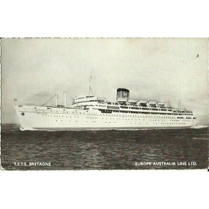 Chandris Lines SS BRETAGNE Postcard
