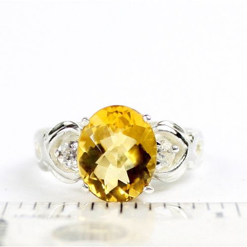 Citrine, 925 Sterling Silver Ladies Ring, SR243