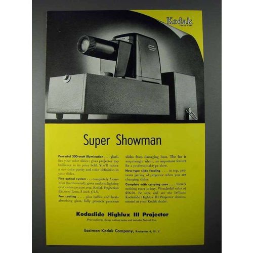 1953 Kodak Kodaslide Highlux III Projector Ad