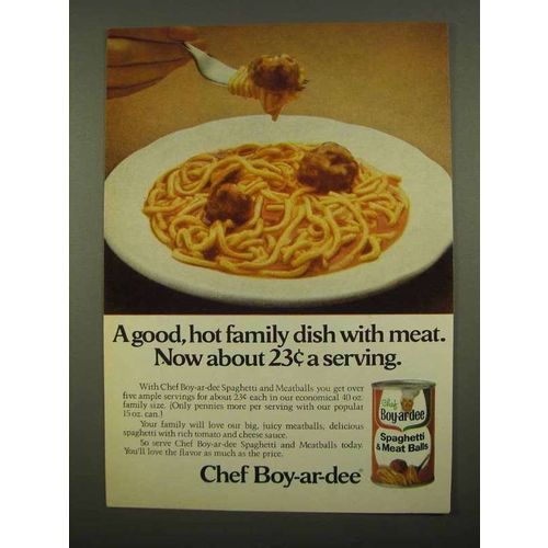 1975 Chef Boy-Ar-Dee Spaghetti and Meatballs Ad