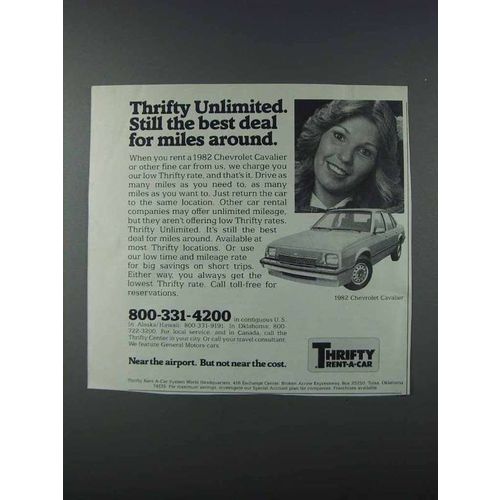 1981 Thrifty Rent-a-Car Ad - Unlimited The Best Deal