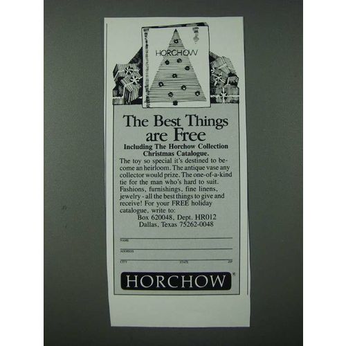 1986 Horchow Collection Christmas Catalogue Ad - Best Things Are Free